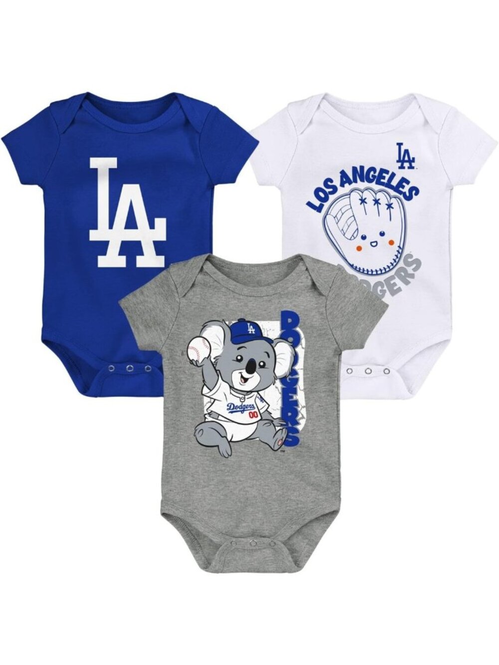 Adorable 3-Piece Baby Onesie & Romper Set for Newborns 0-24 Months - MLB Theme